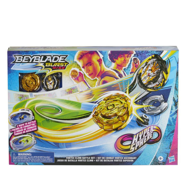 Beyblade Burst rise officielle hypersphere Hasbro toupies Pack arène combat Vortex boîte vue devant Spintop Battle