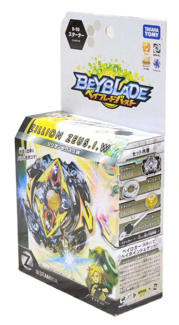 Toupie-Beyblade-Burst-Takara-Tomy-b59-Starter- Zillion Zeus I.W-boîte ...